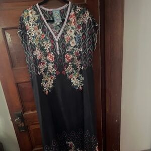 Johnny Was Floral Silk Dress